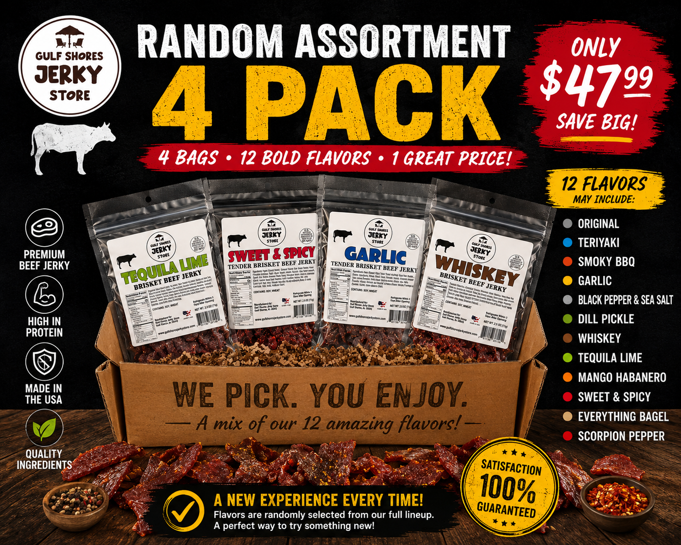 Jerky 4 pack (Randomly Assorted)