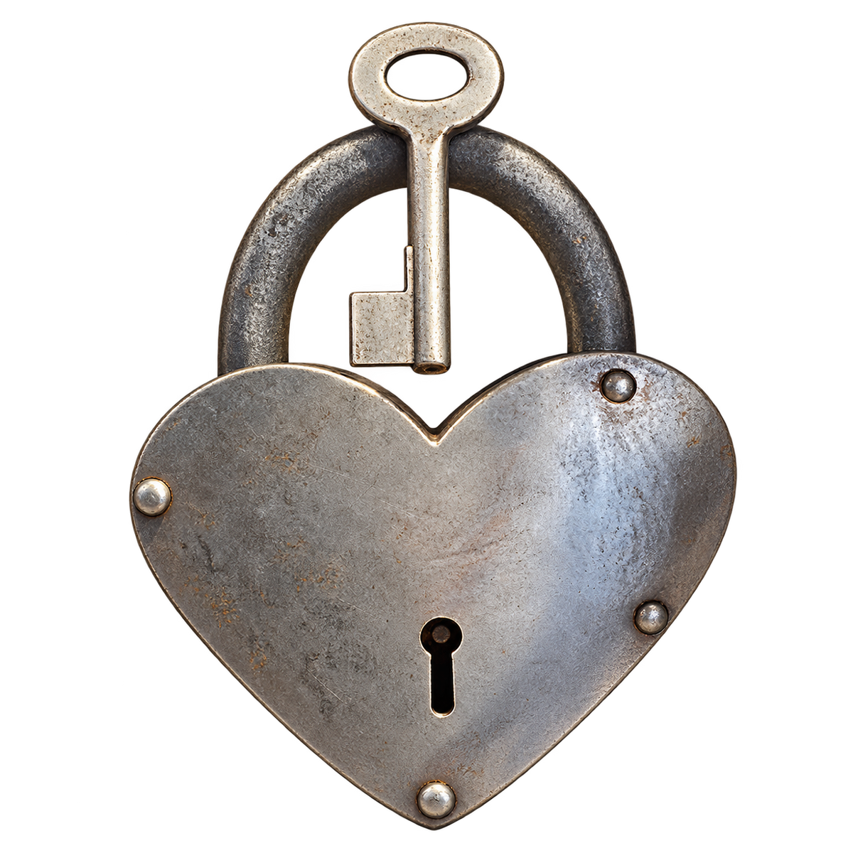 Silver Heart Love Lock
