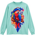 Pirate Parrot Long-Sleeve Performance Shirt - Aqua