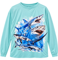 Shark Long-Sleeve Performance Shirt - Aqua
