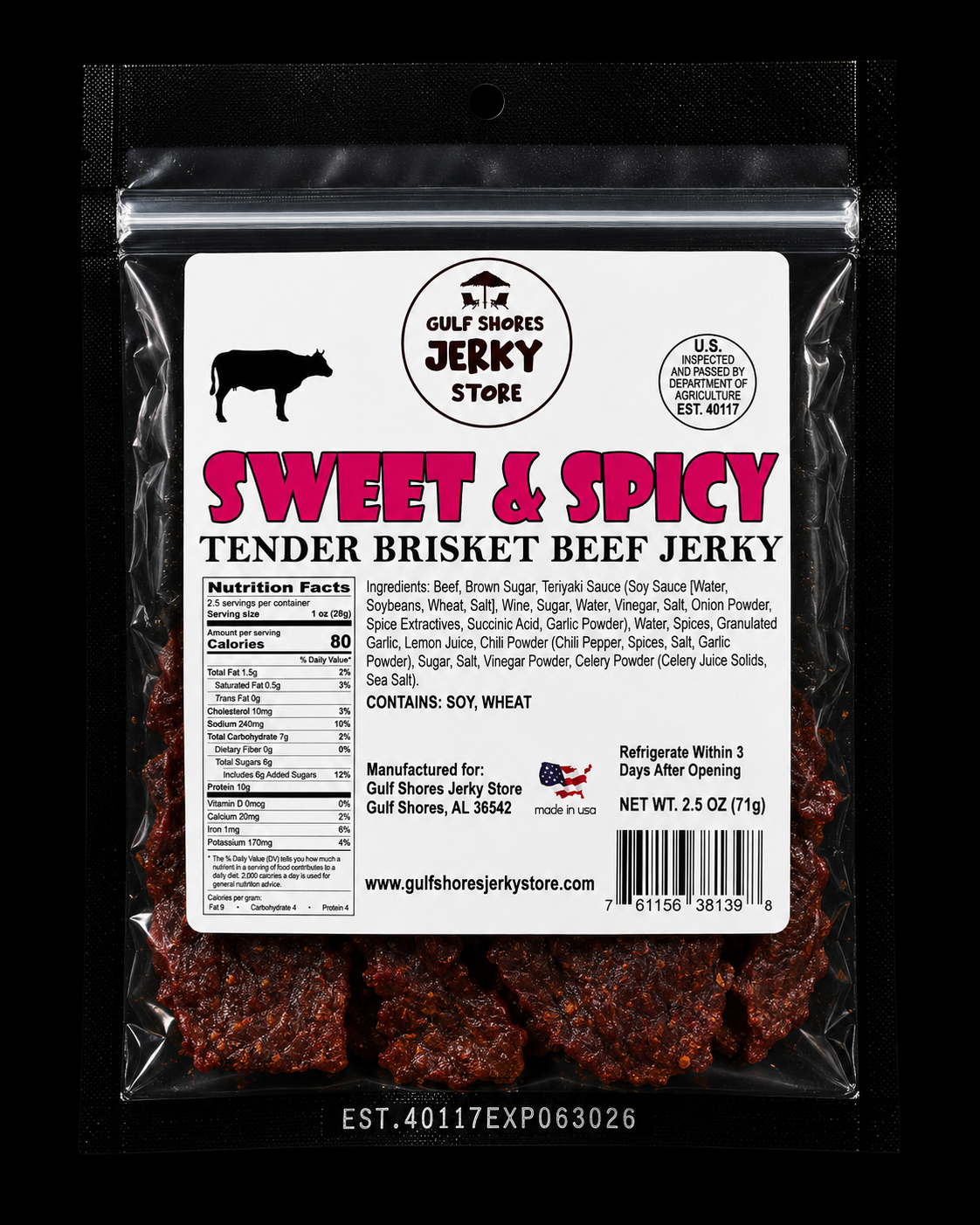 Sweat and Spicy Tender Beef Brisket Jerky