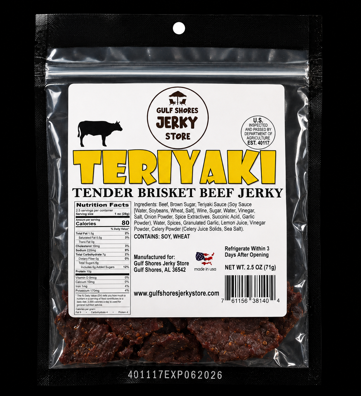 Teriyaki Tender Beef Brisket Jerky