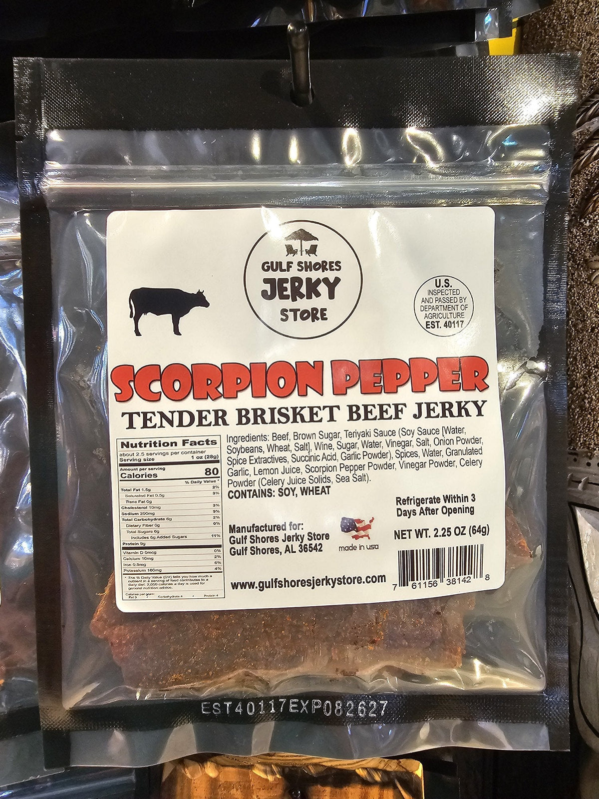 Scorpion Pepper Tender Beef Brisket Jerky
